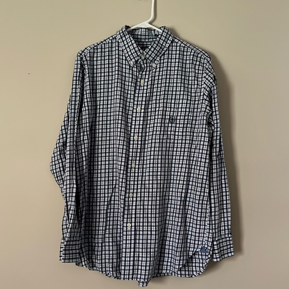 Men’s Chaps Plaid Button Down Long Sleeve Large